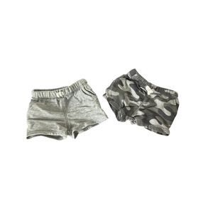 Carters Bundle Set of 2 Boys Gray Camo Camouflage Sweat Shorts Size 3 Months